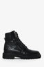 Balmain Black Leather Combat Boots Size 40 Men's