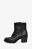 Pre-Loved Chanel™ Black Leather Block Heel Ankle Boots Size 37.5