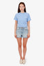 Gucci Blue Denim Angry Cat Shorts Size 26