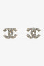 Pre-loved Chanel™ 2016 Gold Plated Faux Pearl Strass CC Stud Earrings