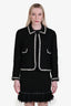 Pre-loved Chanel™ 1998 Black/White Mohair Blend CC Button Jacket Size 40