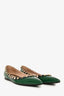 Valentino Green/Black Studded Pointed Flats Size 37