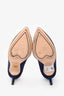 Charlotte Olympia Navy Suede Leather Pointed Toe Platform Dolly Heels Size 37