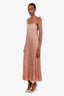 Zimmermann Brown Ottie Metallic Plissé Midi Dress Size 0