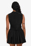 Erdem Black Silk Embroidered Colour Open Side Crop Top Size S