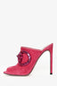 Gucci Pink Suede Crystal Horsebit Mule Heels Size 41