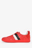 Louis Vuitton Red Leather Low Profile Sneakers Size 6 Men's