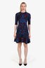 M Missoni Blue/Multi Knit Short Sleeve Flare Dress Size S