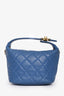 Pre-loved Chanel™ 2019-20 Blue Quilted Lambskin Hobo Clutch with Chain