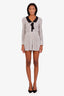 Maje White/Black Bow Detail Long Sleeve Romper Size 36