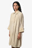 Brunello Cucinelli Cream Suede 3/4 Sleeve Trench Size 40