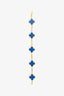 Van Cleef & Arpels 18K Yellow Gold Blue Agate 5-Motif Vintage Alhambra Bracelet