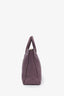 Burberry Purple Grained Leather Tote Bag With Strap