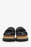 Sacai Black Leather Padded Platform Sandals Estimated Size 37