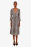 Maje Leopard Print Long Sleeve Maxi Dress Size 36
