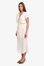 Reformation Off White Deep-V Neck Short Sleeve Midi Dress Size S