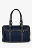Prada Blue Nylon Leather Lock Shoulder Bag