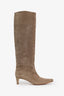 Staud Taupe Suede Wally Knee-High Boots Size 40