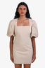 Frame Taupe Cotton Puff Sleeve 'Nina' Mini Dress Size XS