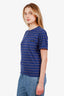 Miu Miu Blue/Yellow Striped Cotton T-Shirt Size XL