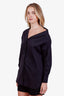 Christian Dior 24SS Black Cotton Logo Embroidered Poplin Asymmetric Shirt Size 2