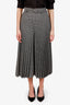 Christian Dior Black/White Wool Houndstooth Pleated Belted Pants Size 4