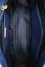 Prada Navy Saffiano Double Zip Medium Galleria Tote with Strap