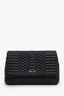 Zadig & Voltaire Black Quilted Leather Rocky Mat Clutch with Chain