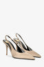 Saint Laurent Taupe Satin Slingback Heels Size 37