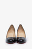 Christian Louboutin Black Patent Leather Round Toe Pumps Size 37