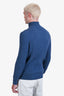 Brunello Cucinelli Blue Cashmere Cable Knit Quarter Zip Sweater Size 50 Mens