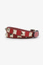 Valentino Red Leather Rockstud Bracelet