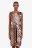 Roberto Cavalli Vintage Leopard Print Sleeveless Midi Dress Estimated Size M