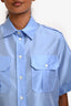 Sandro Periwinkle Blue Nylon Button Down + Shorts Set Size XS