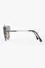 Fendi Black/Silver Mirrored Round Tinted Sunglasses