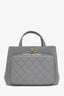 Pre-loved Chanel™ 2019 Grey Caviar Leather Quilted Small Business Affinity Shopping Tote