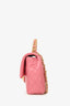 Pre-loved Chanel™ 2023 Light Pink Quilted Lambskin Mini Crystal Top Handle Rectangular Flap