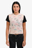 Sandro Pink Floral Print Mohair Blend Crewneck Sweater Vest Size 1