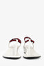 Gucci White Flip Flop Wedge Slingback Sandal Size 38