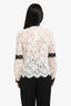 Alexis White/Black Lace Long Sleeve Top Size XS