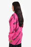 Balenciaga Cotton Wool Pink/Black Logo Oversized Cardigan Size XS