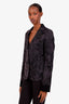 Etro Black Patterned Single Breasted Blazer Size 42