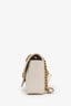 Gucci White Leather Chevron Quilted Small GG Marmont Crossbody Bag