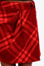 Burberry Red Check Pattern Wool Mini Skirt Size US 6