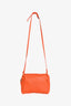 Bottega Veneta Orange Leather Intrecciato Nodini Crossbody Bag