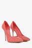 Casadei Pink Patent Croc Embossed Pumps Size 11