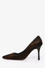 Manolo Blahnik Brown/Black Pony Hair Patent Leather Trim Pumps Size 36