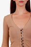 Reformation Brown Ribbed Button Up LS Shirt Size XS