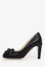 Pre-loved Chanel™ Black Leather CC Camellia Pumps Size 37