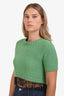Pinko Green Knit Beaded Hem Top Size S
